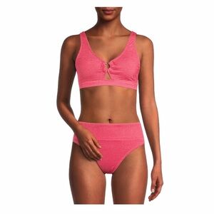 TIME & TRU CRINKLE TEXTURE 2 PC SWIMSUIT - CORAL SIZE 16/18 (NEW WITH TAGS)